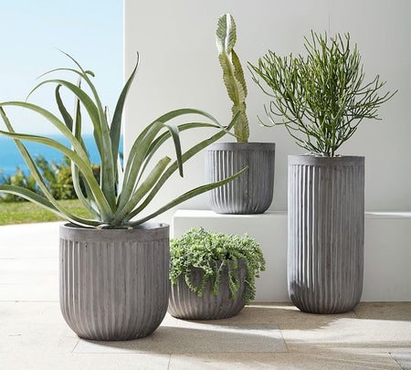 Concrete Fluted Planters