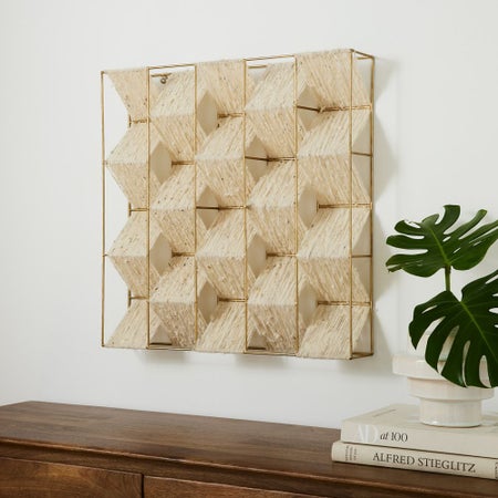 Metal & Woven Wool Wall Art