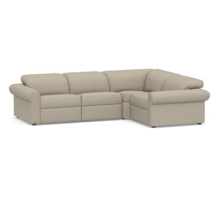 Ultra Lounge Roll Arm Upholstered 4 Piece Reclining Sectional