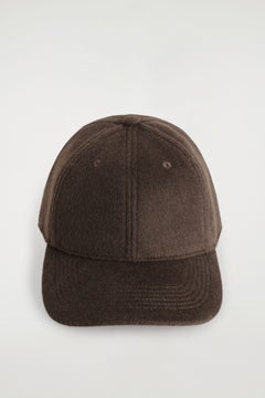 WOOL-BLEND BASEBALL CAP — Brown dark 4