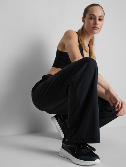 Wide Leg Athleisure Trousers