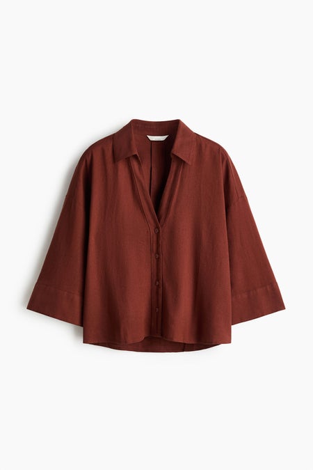 Linen-blend shirt