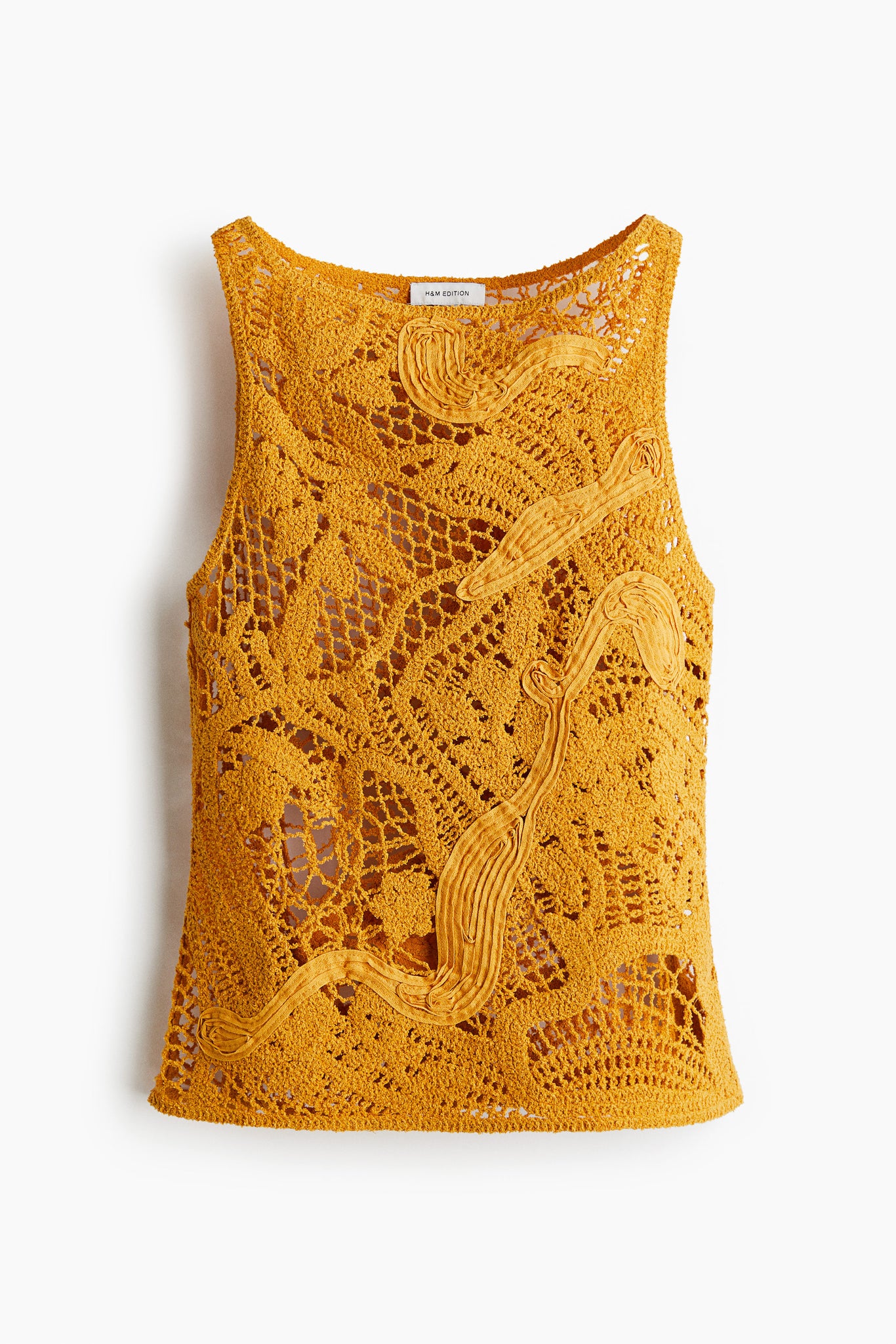 Crochet-look vest top