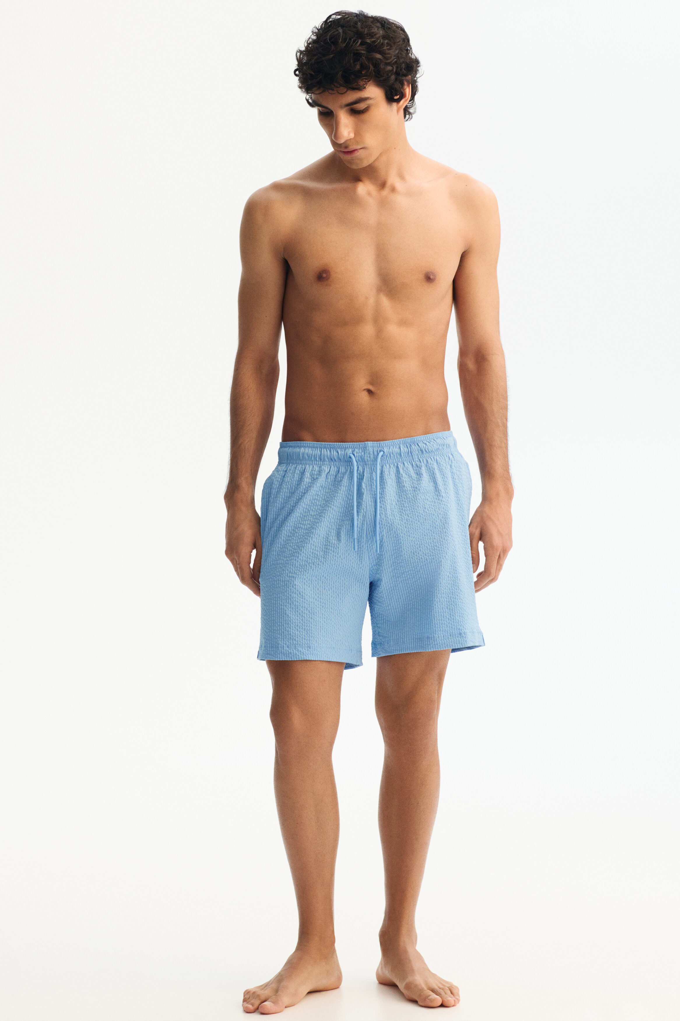 Seersucker swim shorts