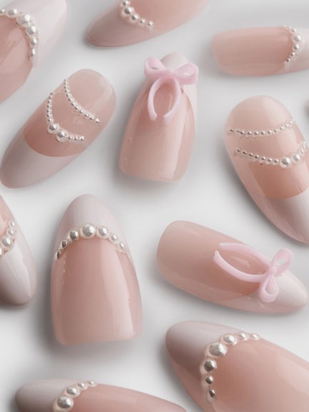 PS... Pro Pointed French Tip Gel Effect False Nail