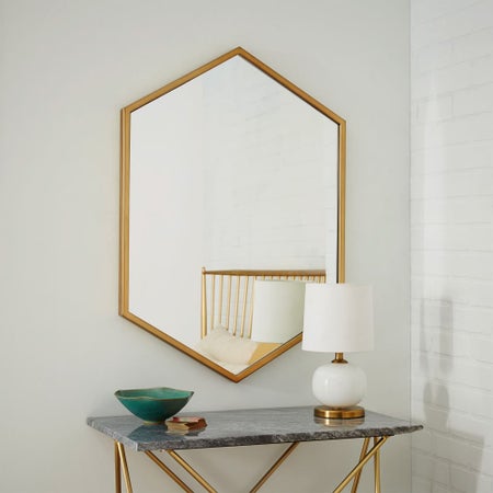 Metal Frame 34"Hexagon Mirror
