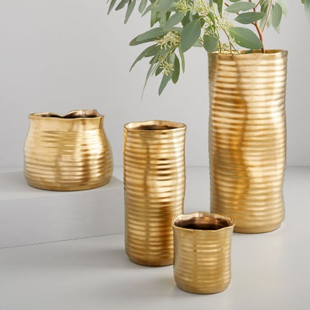 Molten Brass Vases