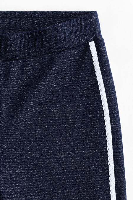 Lace-trimmed jersey trousers