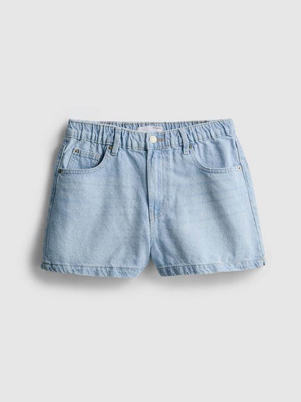 Cotton Denim A-Line Shorts