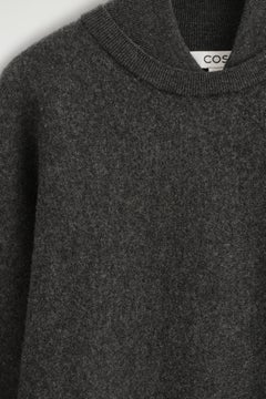 LAYERED-COLLAR BOILED WOOL JUMPER — Grey dark 8