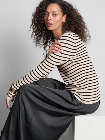 Ribbed Crew Neck Jumper