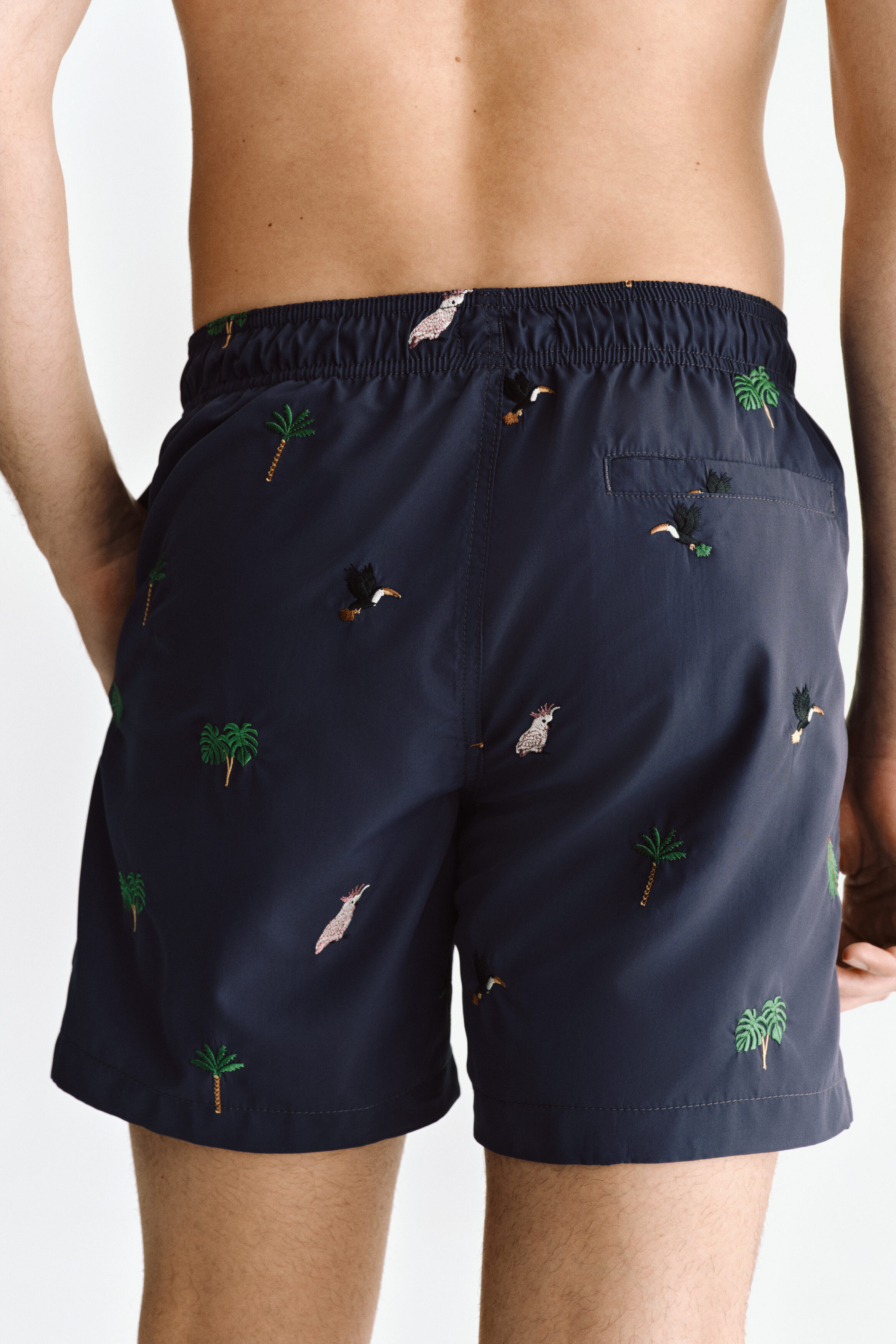 Patterned swim shorts
