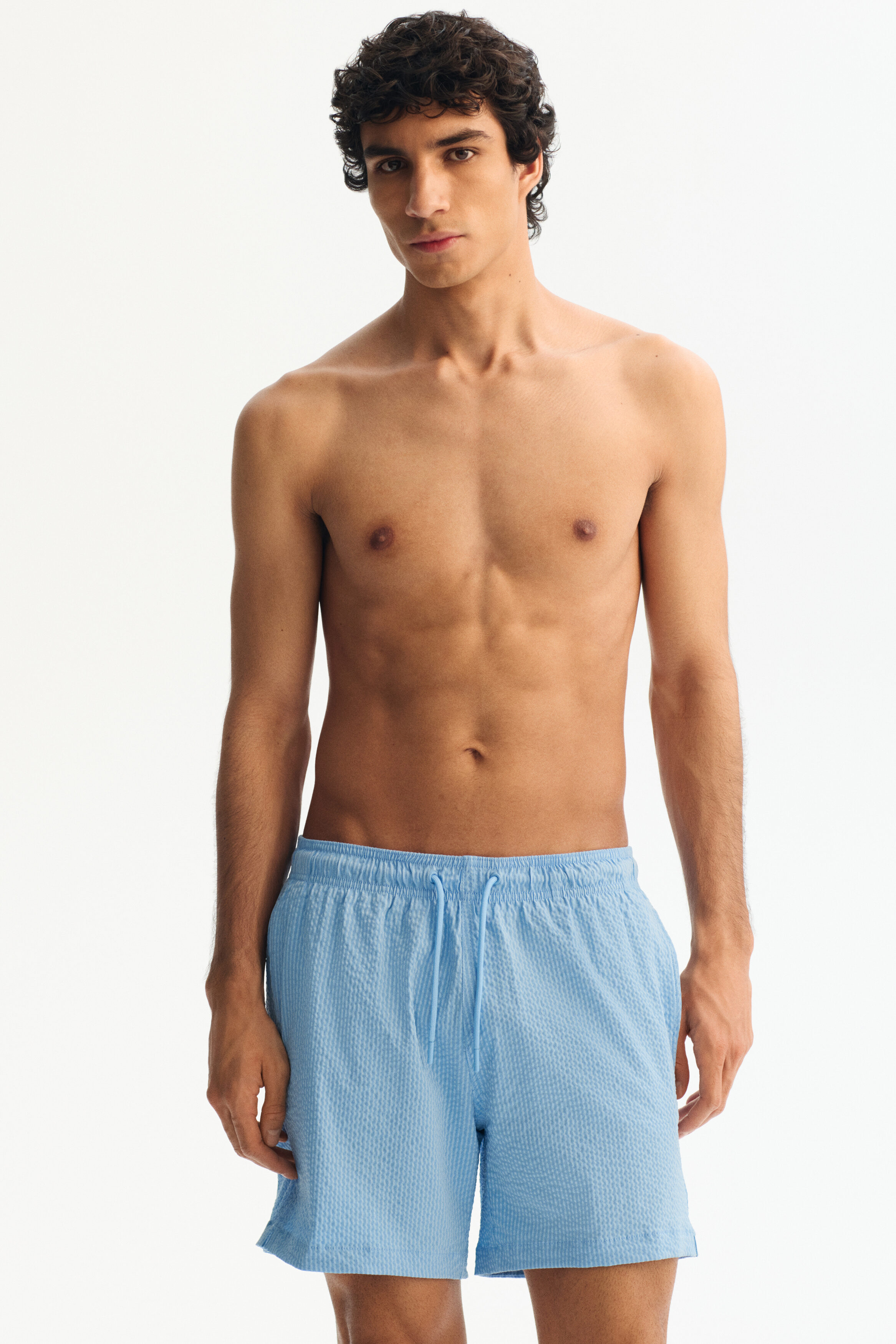 Seersucker swim shorts