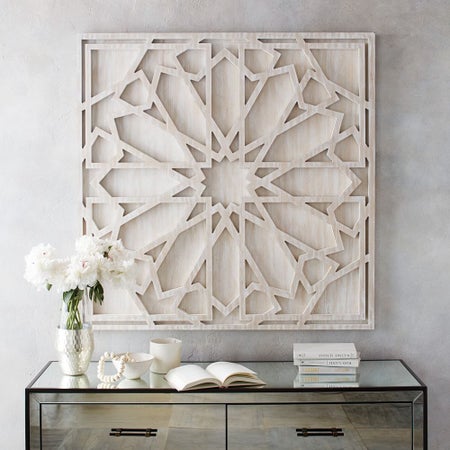 Graphic Wood Wall Art - Whitewashed (Square)
