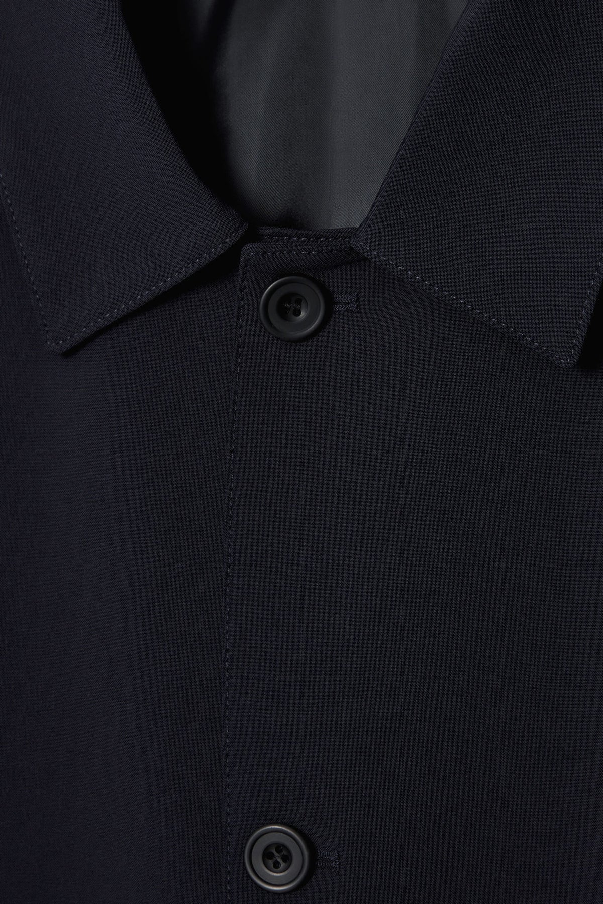 WOOL-BLEND CAR COAT — Blue dark