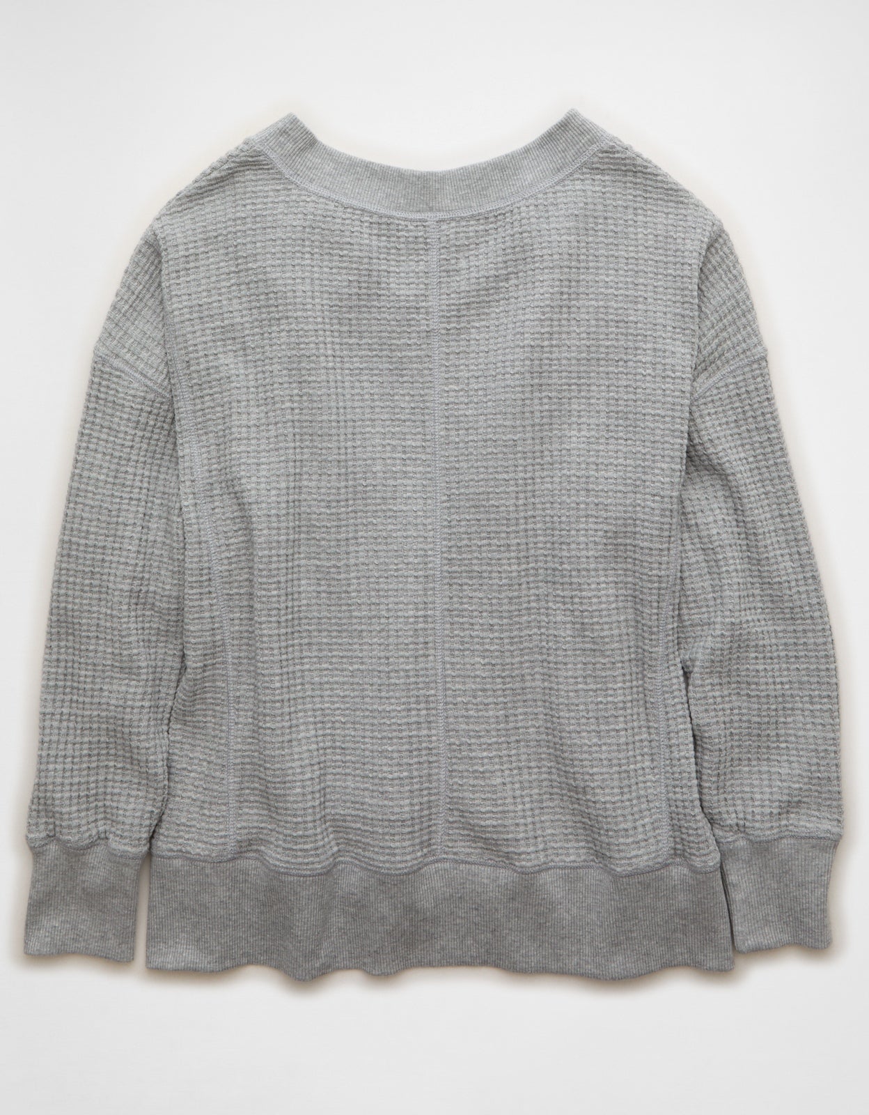 AE Big Hug V-Neck Waffle Sweatshirt