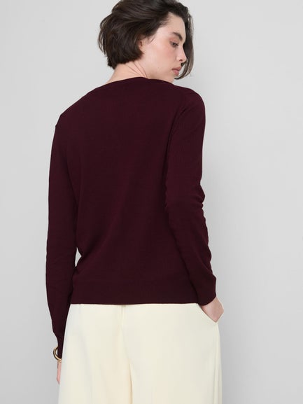 Knitted Crew Neck Cardigan