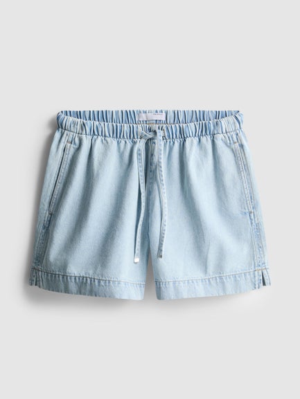 Cotton Denim Jogger Shorts