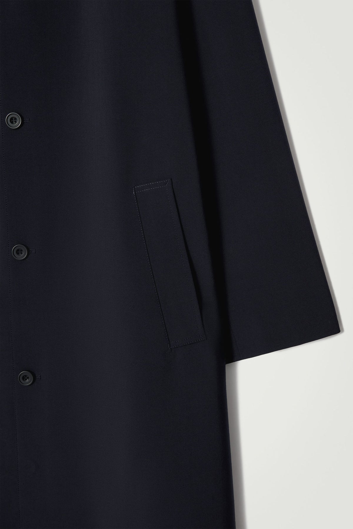 WOOL-BLEND CAR COAT — Blue dark