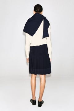 MERINO WOOL PLEATED MIDI SKIRT — Blue dark 5