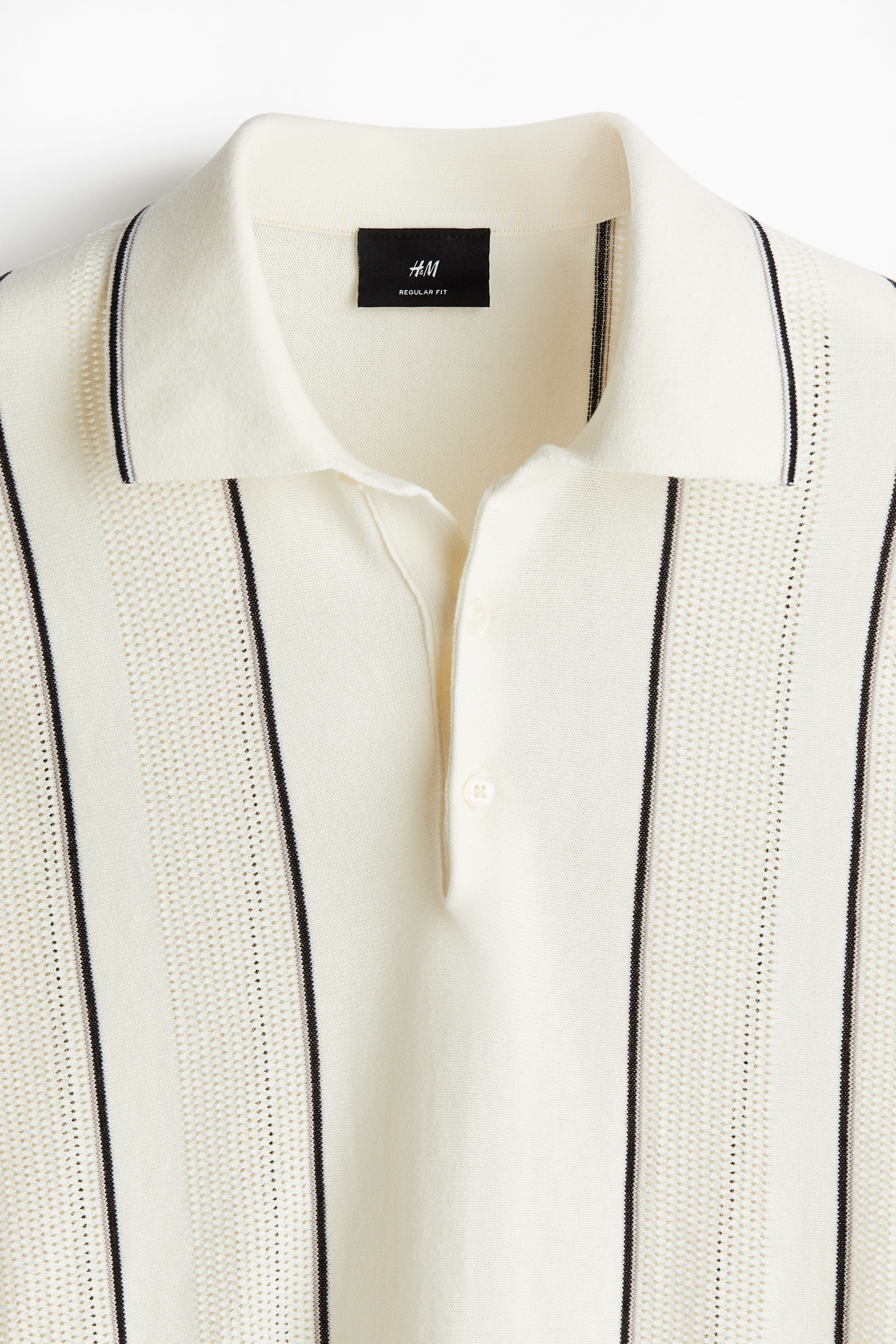 Regular Fit Pointelle-knit Polo Shirt H&M KSA