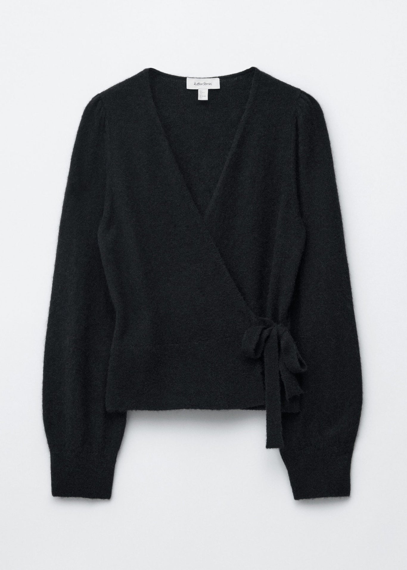 Mohair-Blend Knitted Wrap Cardigan