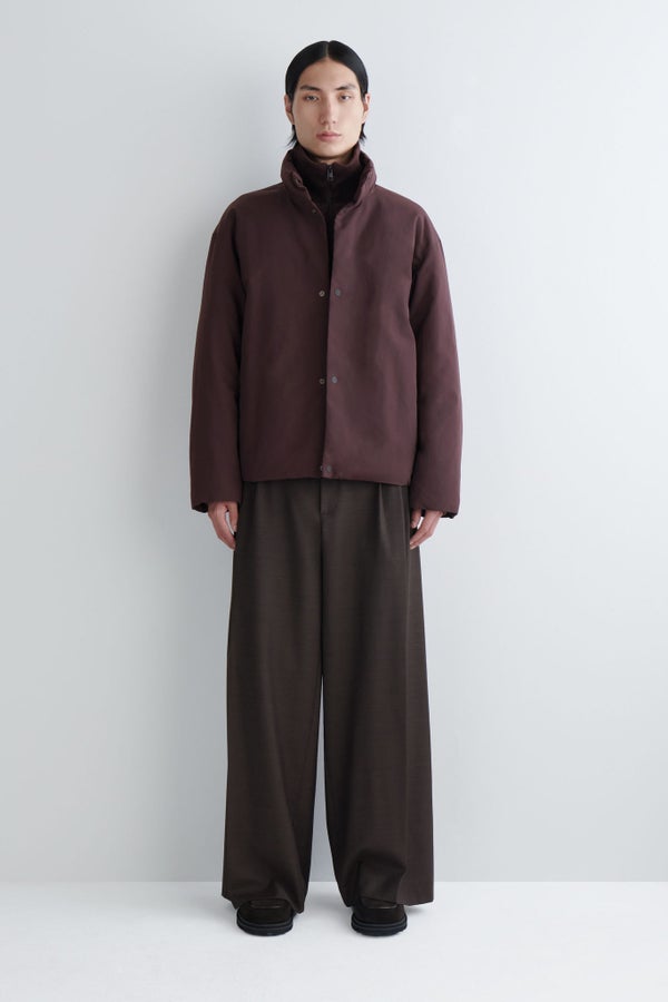 PADDED MOCK-NECK DOWN JACKET — Red dark