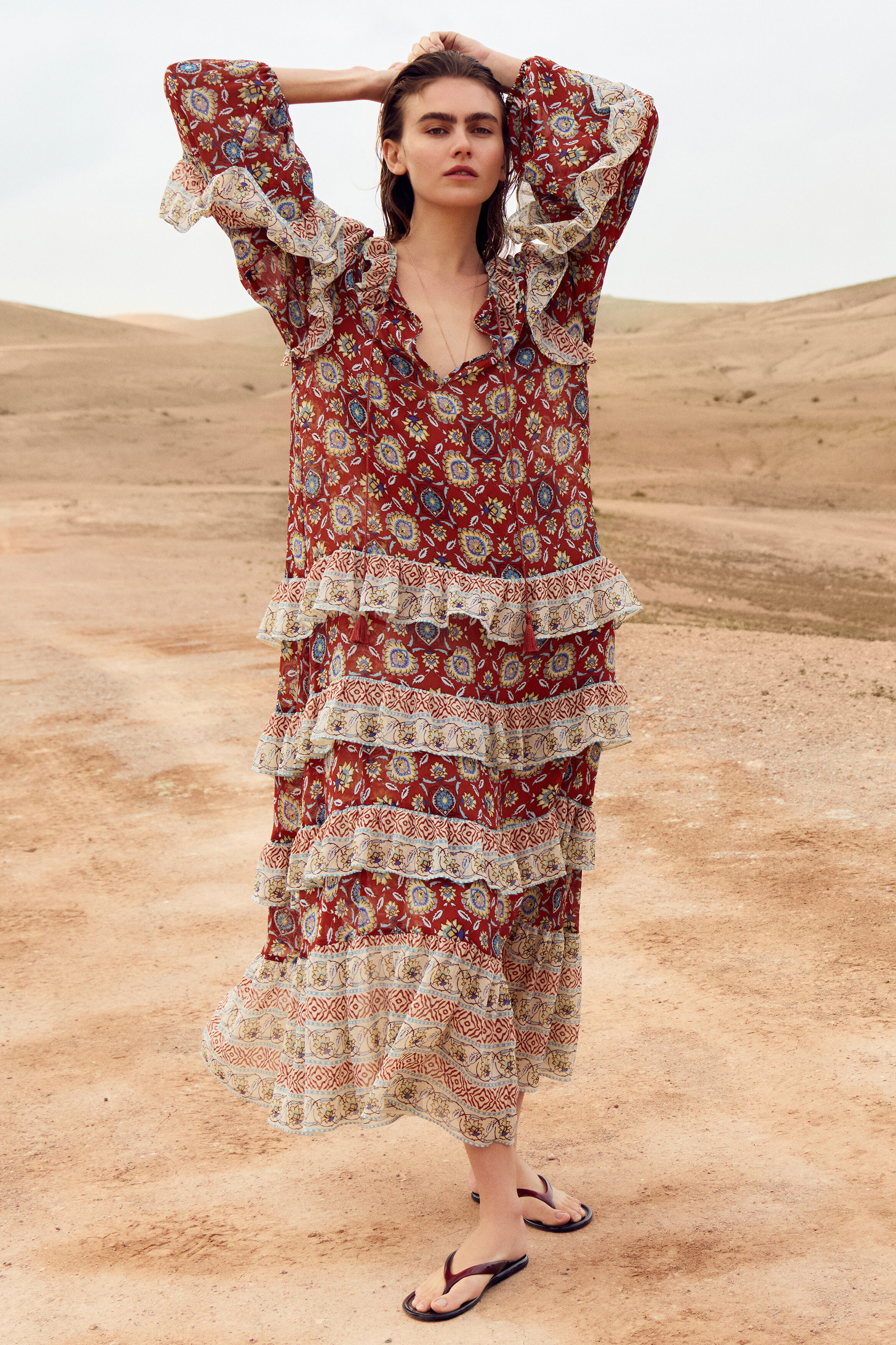 Flounced tunic dress