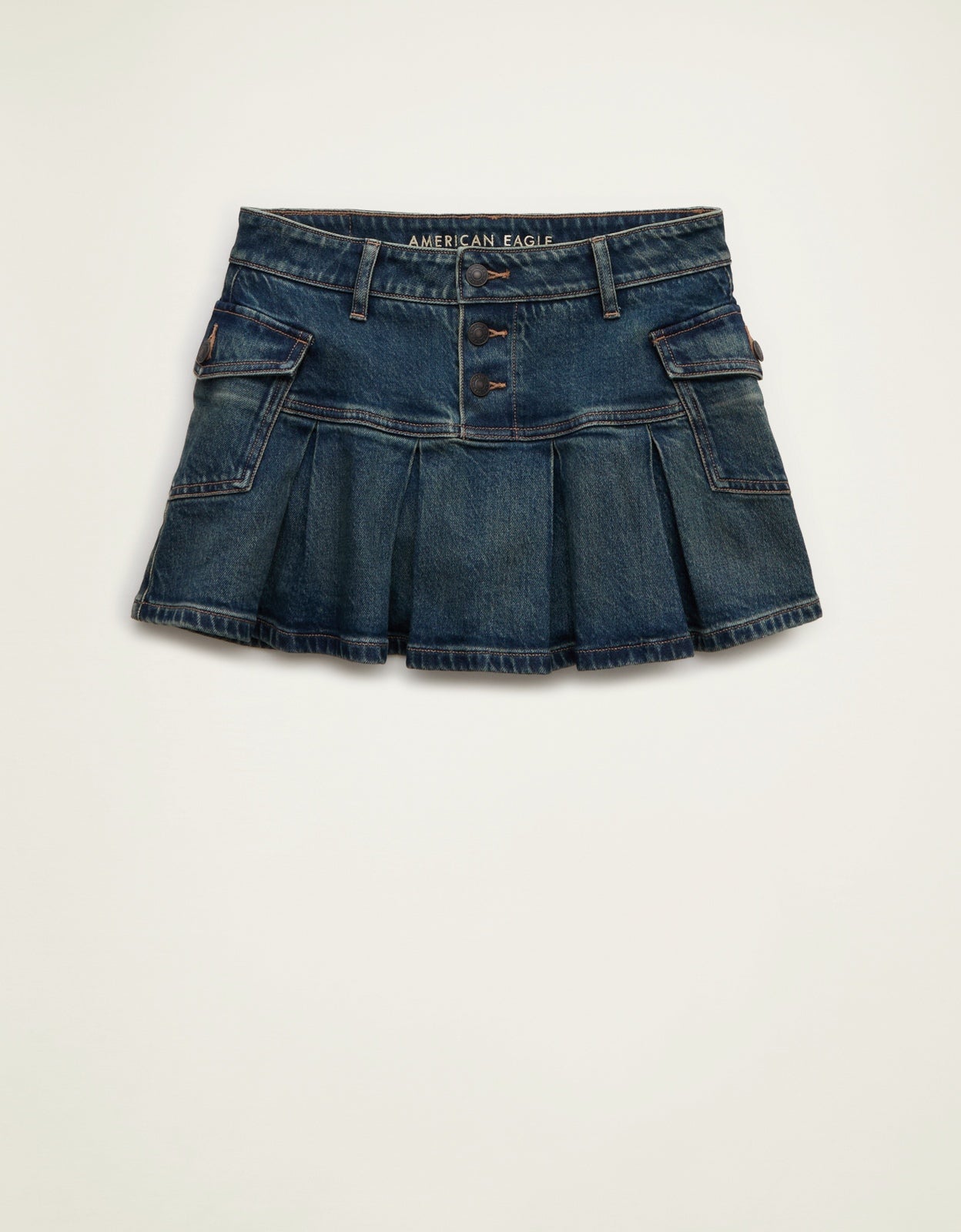AE Super Low-Rise Pleated Micro Mini Skirt