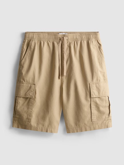 Linen Blend Cargo Shorts