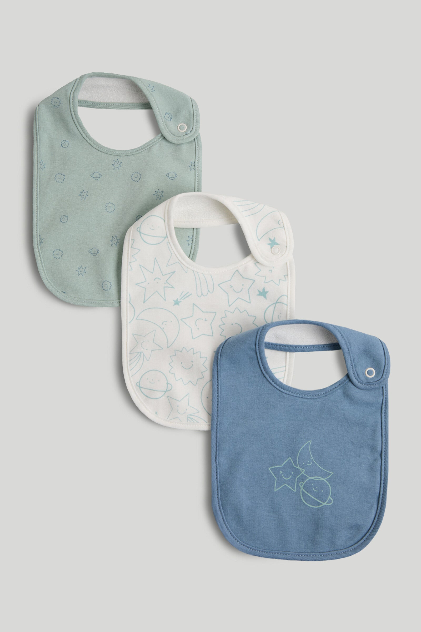 3 Pack Space Newborn Bibs