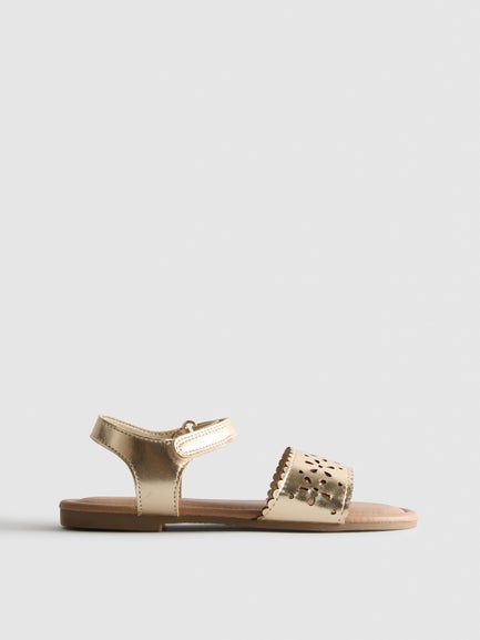 Metallic Laser Cut Sandals