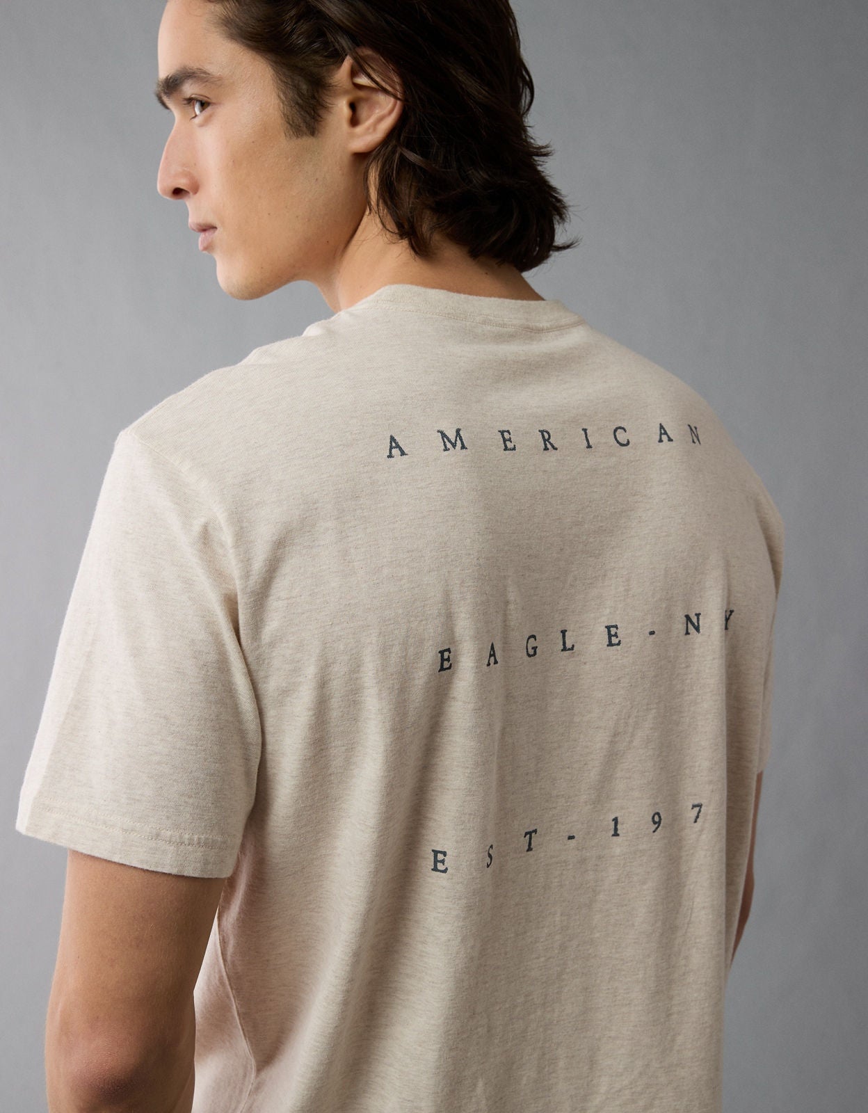 ★AEAE★ WEB LOGO TSHIRTS [OATMEAL] Ae Logo Graphic T-shirt | American Eagle Egypt