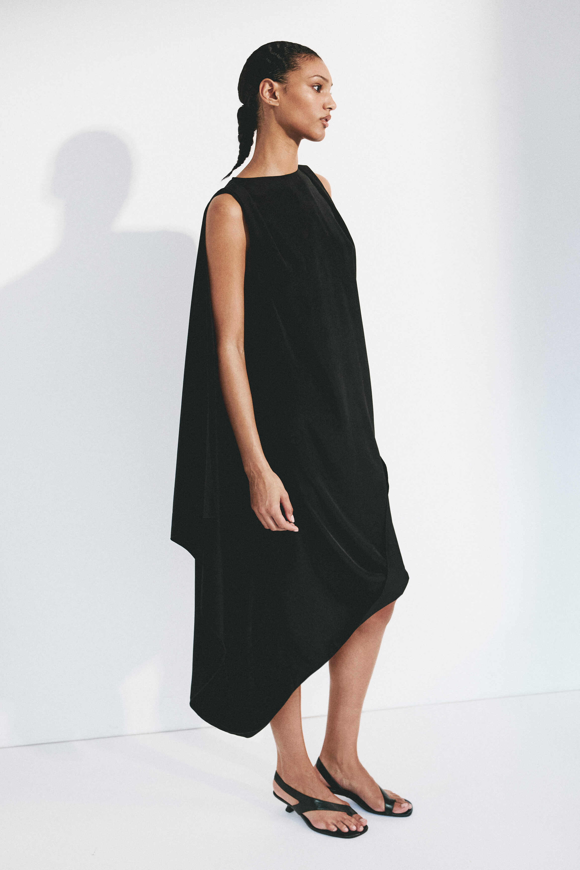 Draped midi dress