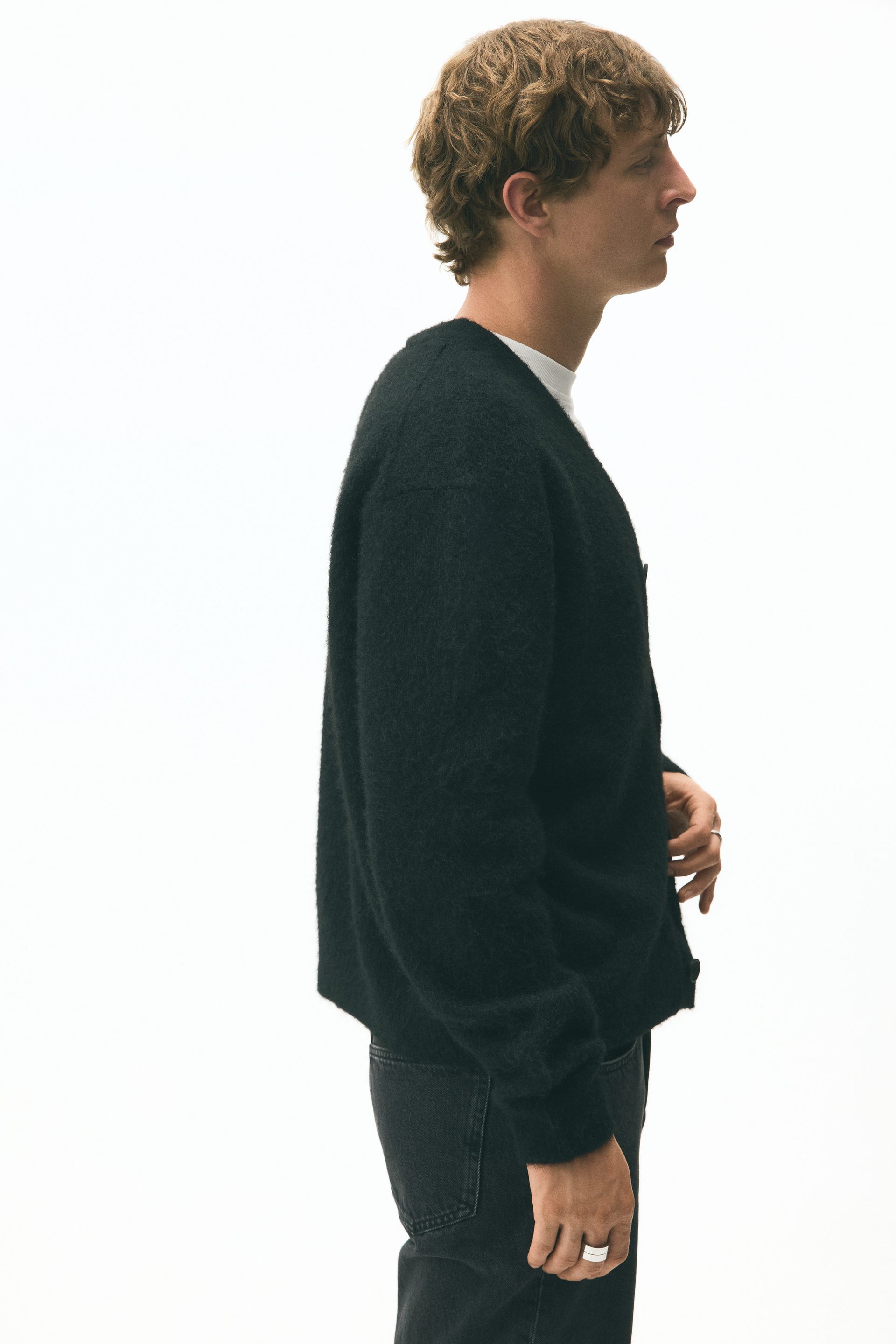 Loose-Fit Fuzzy Cardigan