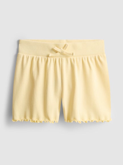 Ribbed Lettuce Trim Shorts