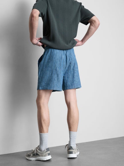 Textured Drawstring Waist Shorts
