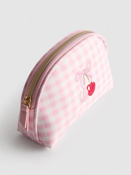 Gingham Check Mini Makeup Bag