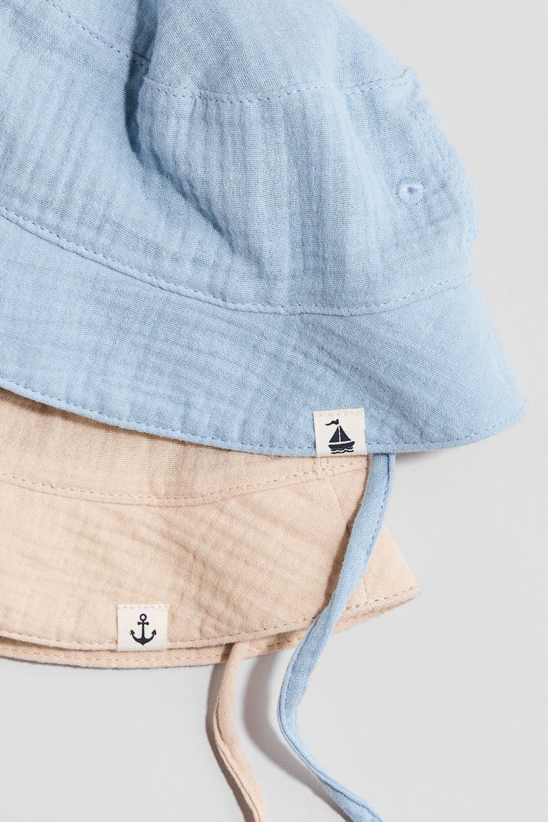 2-pack cotton muslin sun hats Image 2 of 2