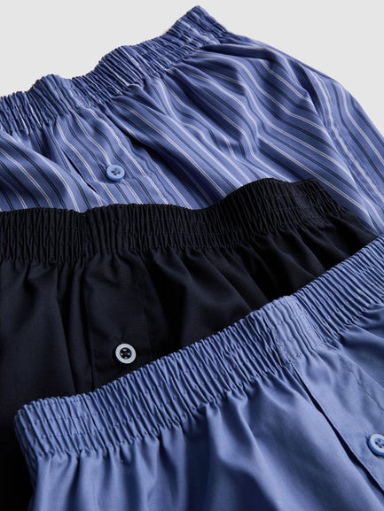 3pk Button-Fly Boxer Shorts