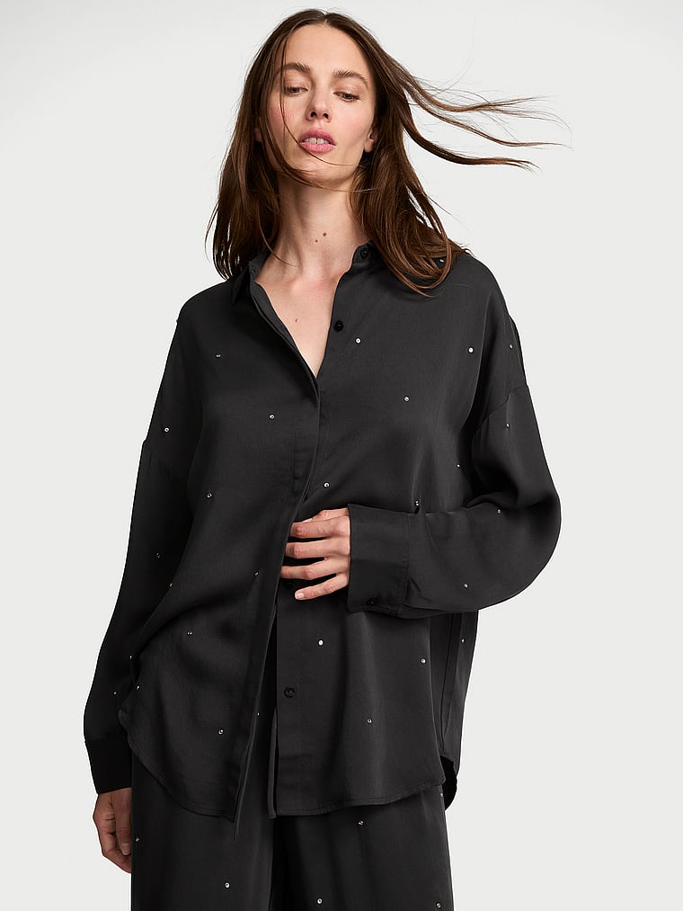 Silky Button-Front Shirt