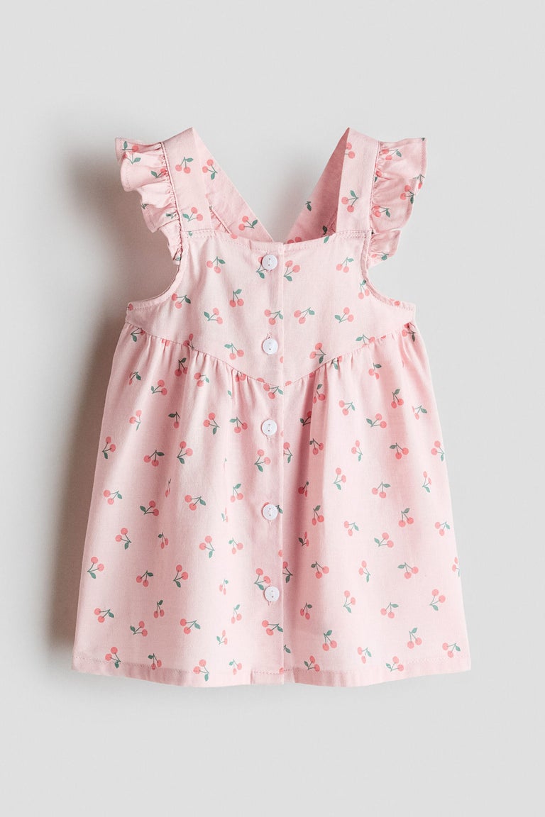 Flounce-trimmed cotton dress Image 1 of 2