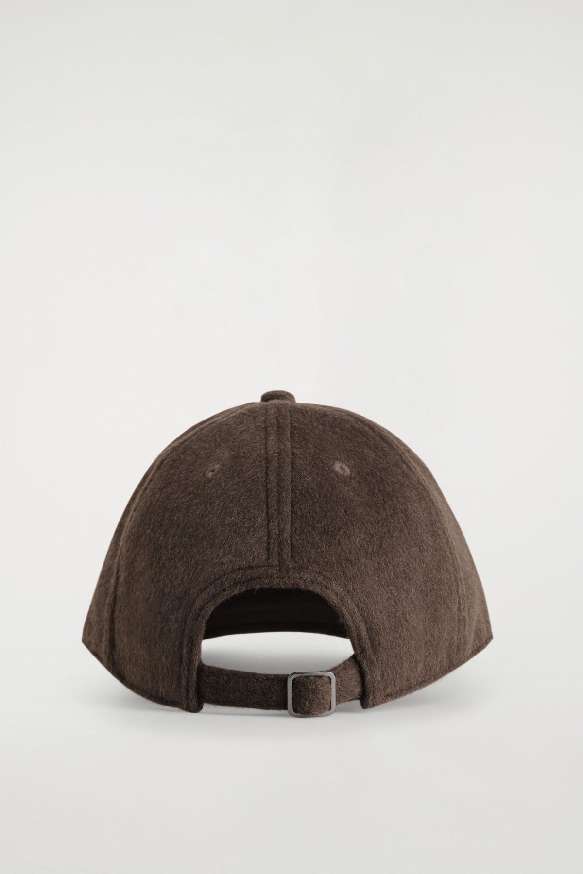 WOOL-BLEND BASEBALL CAP — Brown dark