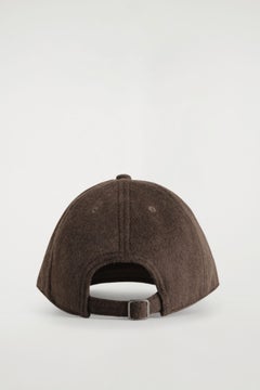 WOOL-BLEND BASEBALL CAP — Brown dark 5