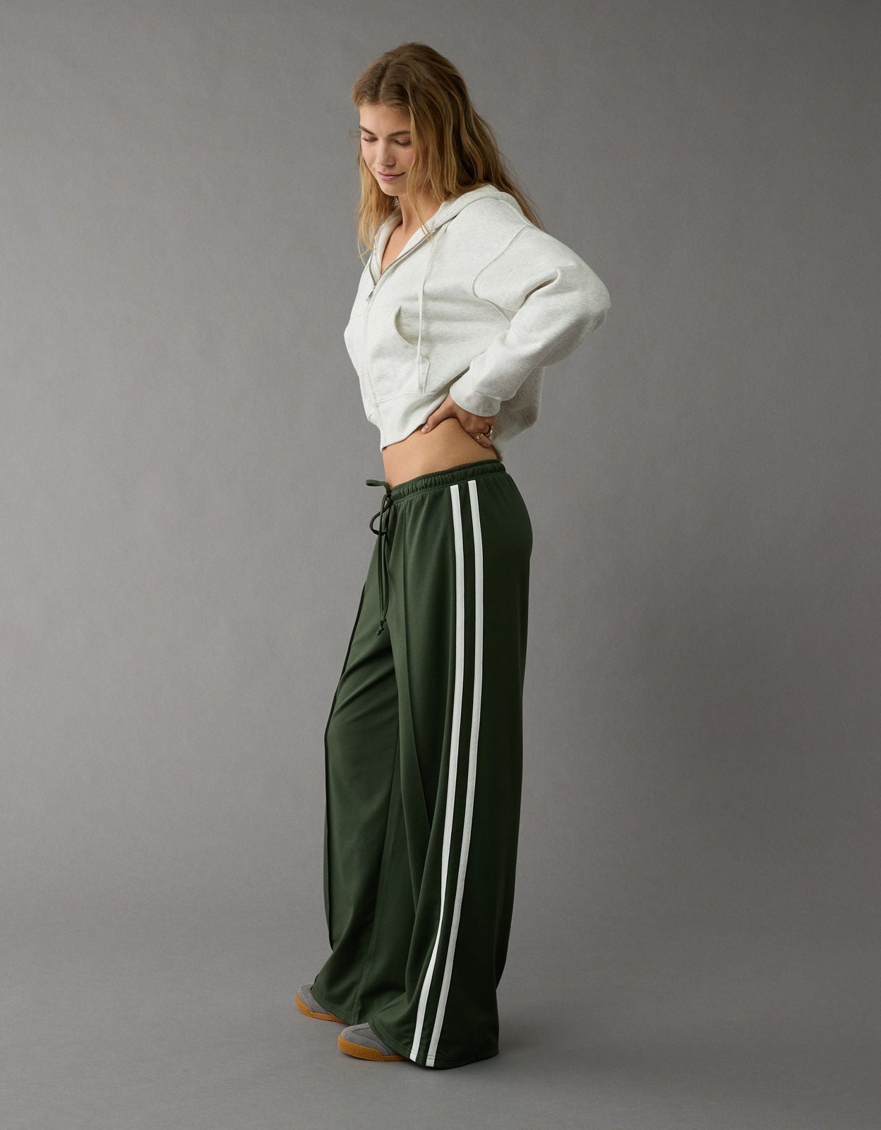 Ae Stretch High-waisted Wide-leg Track Pant | American Eagle UAE