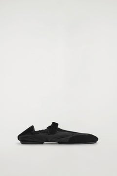 SUEDE-NYLON MARY-JANE TRAINERS — Black dark 7
