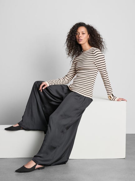 Ribbed Crew Neck Jumper
