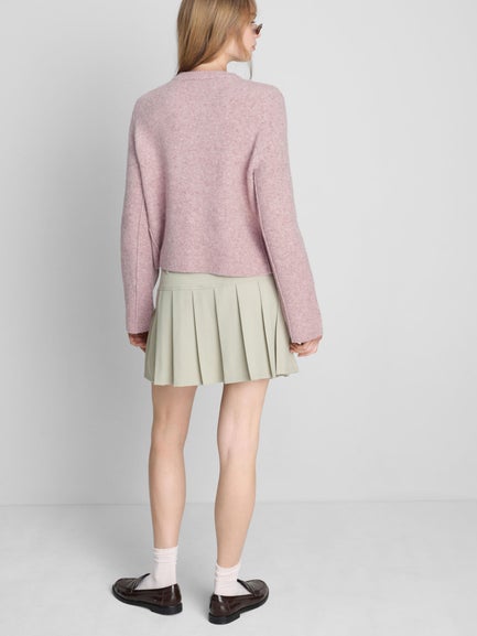 Relaxed Knitted Crew Neck Cardigan