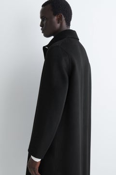 SPLIT WOOL CAR COAT — Black dark 3