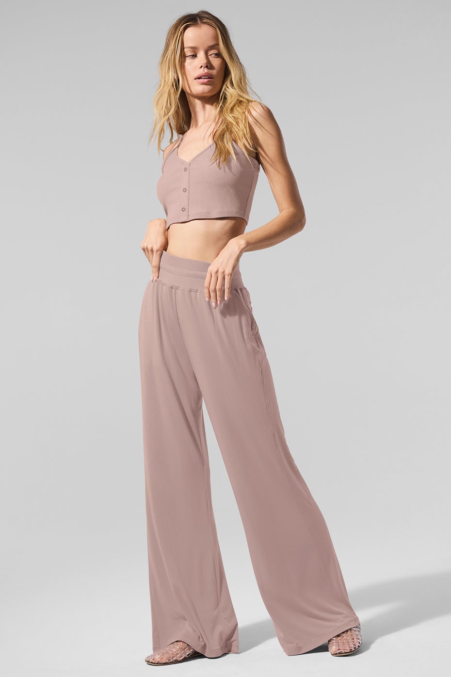 Semi-sheer Delicate Lounge Flare Pant | Alo Yoga Qatar